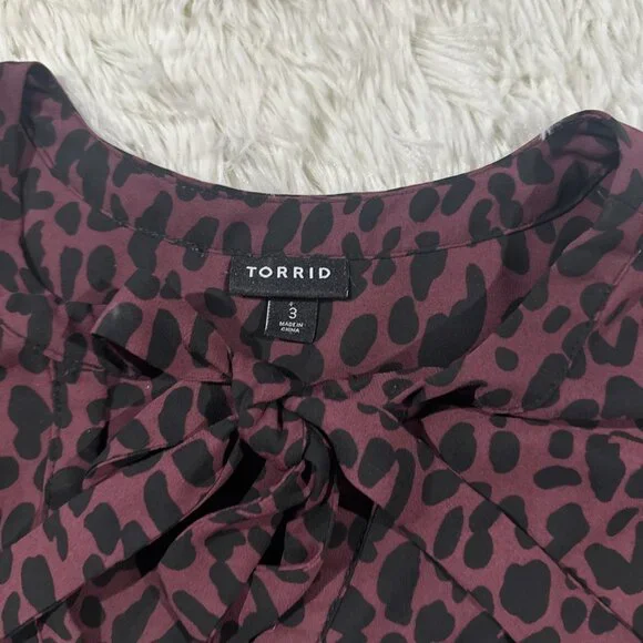 Torrid womens cheetah print ombre blouse 3 sheer sexy curvy - Picture 8 of 13